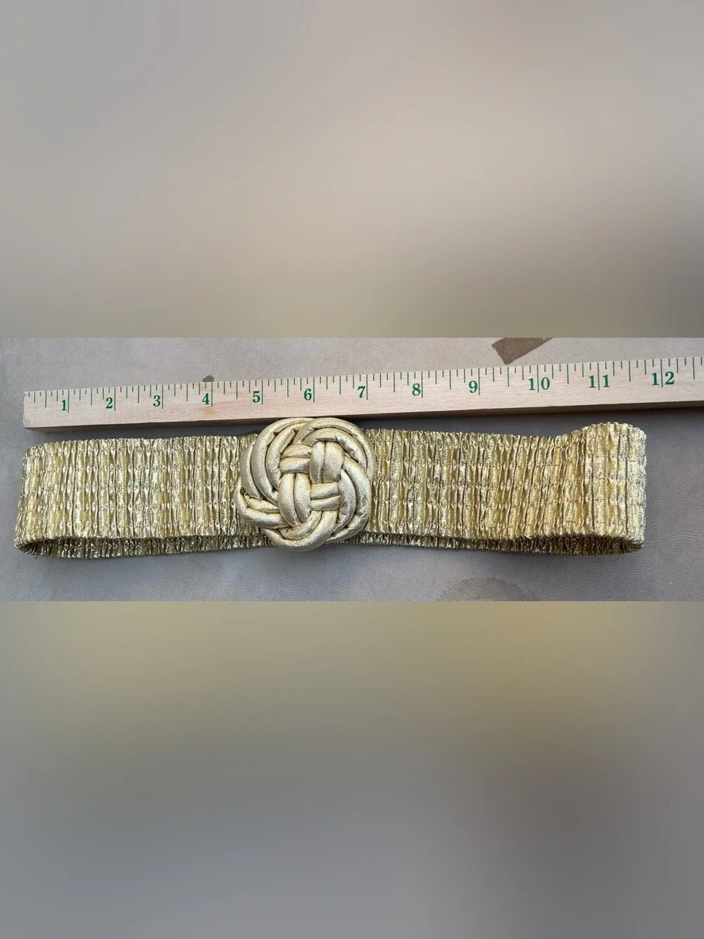 Vintage Gold Braided Knot Stretch Cinch Belt - Women Accessories